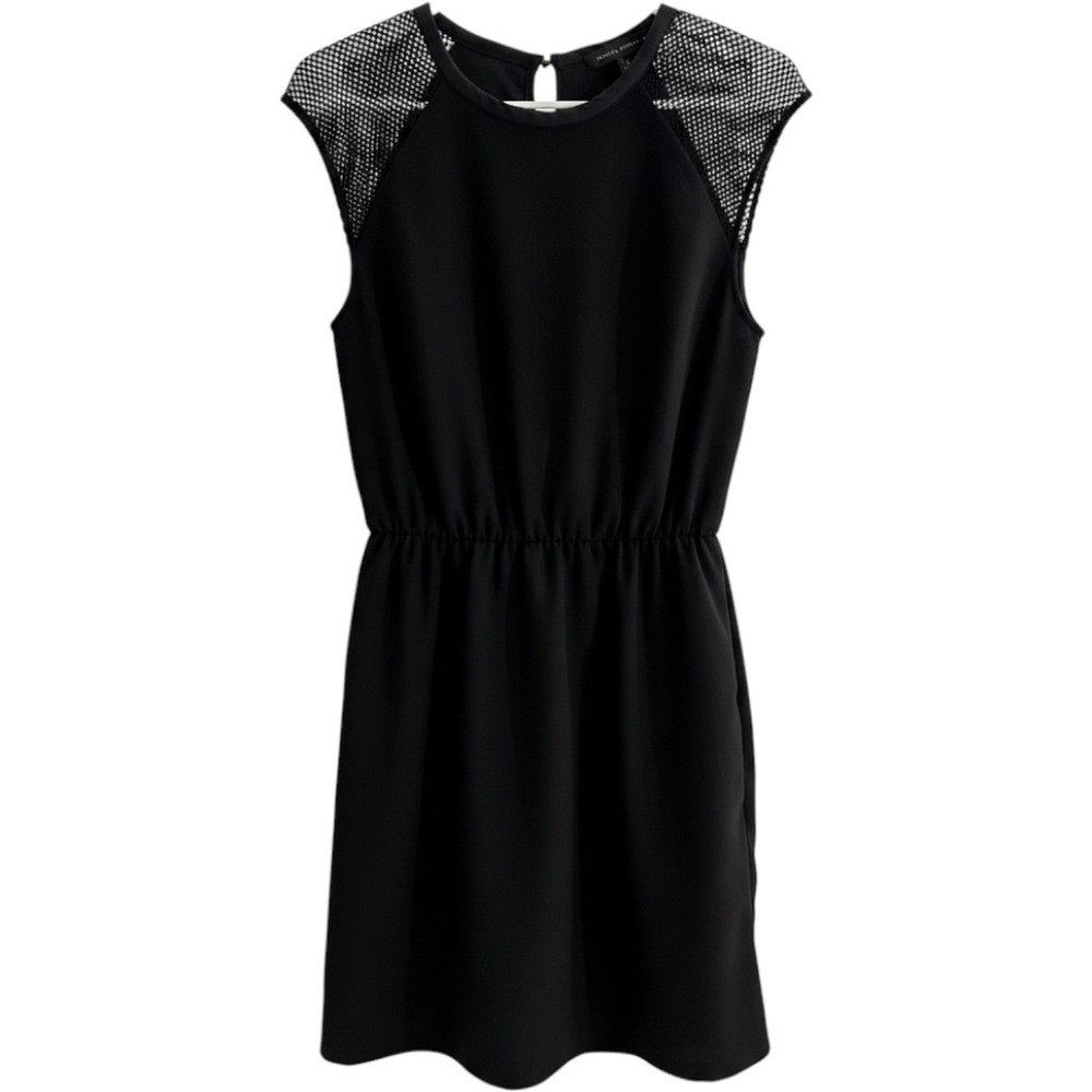 Banana Republic Black Dress Sleeveless Mesh Detail Casual Size 6 LBD Boho Chic - Picture 1 of 16
